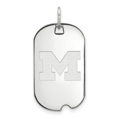 Michigan University of Small Dog Tag 10k White Gold 1W026UM, MPN: 1W026UM, 886774784588