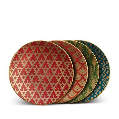 L&#39;Objet Fortuny Canape Plates Set Orange, Green, Teal, MPN: LPF15, 816279010790