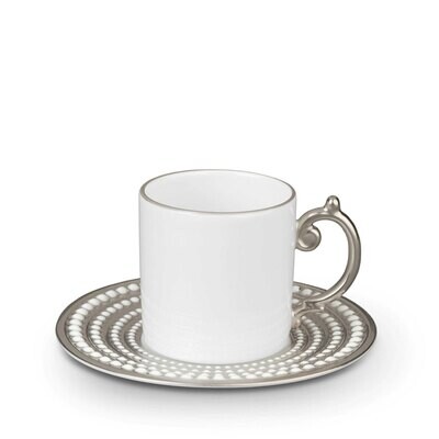 L&#39;Objet Perlee Espresso Cup and Saucer Platinum, MPN: PR355,