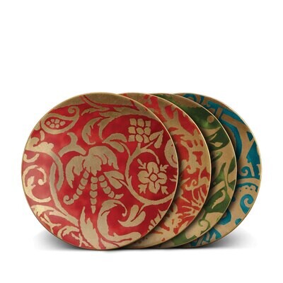 L&#39;Objet Fortuny Dessert Plates Set Red, Orange, Green, Teal, MPN: LPF10, 816279010745