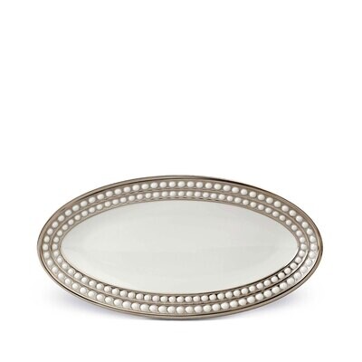L&#39;Objet Perlee Small Oval Platter Platinum, MPN: PR365,