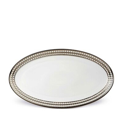 L&#39;Objet Perlee Large Oval Platter Platinum, MPN: PR366,