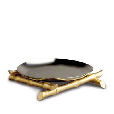 L&#39;Objet Bambou Round Platter 24k Gold-Plated Stainless Steel, MPN: EC29, 878365009026