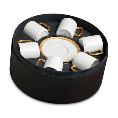 L&#39;Objet Soie Tressee Espresso Cup and Saucer Gift Box of 6 Gold, MPN: ST256,