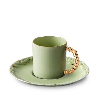 L&#39;Objet Haas Mojave Espresso Cup Saucer Green Gold HB6255, MPN: HB6255, 810009644132