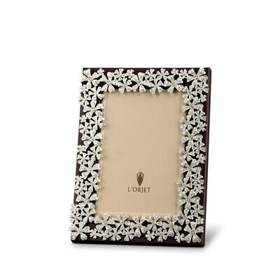 L&#39;Objet Garland 4 x 6 Inch Platinum with White Crystals Picture Frame, MPN: F7000S, 878365003925