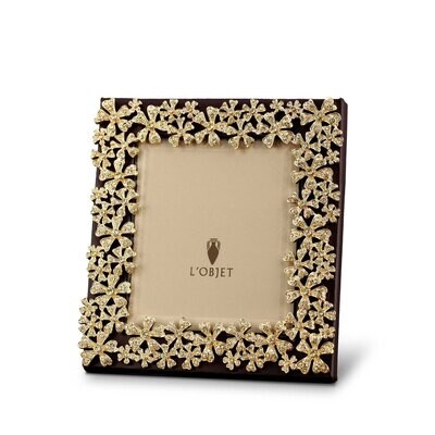 L&#39;Objet Garland 5 x 5 Inch Gold with Yellow Crystals Picture Frame, MPN: F7001SQ, 878365005486