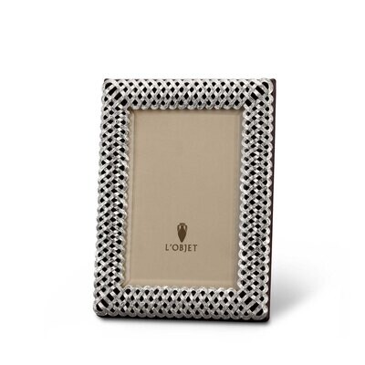 L&#39;Objet Braid 4 x 6 Inch Platinum Picture Frame, MPN: F3500S, 878365004434