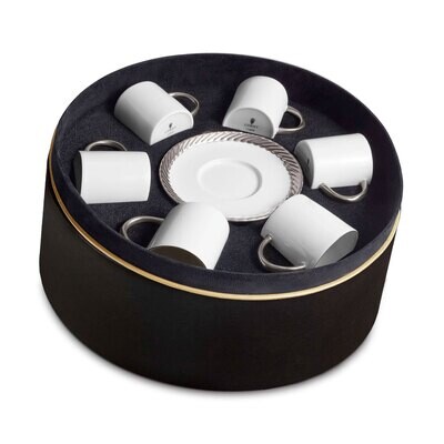 L&#39;Objet Corde Platinum Espresso and Saucer Set of 6 CR356, MPN: CR356, 816279018963