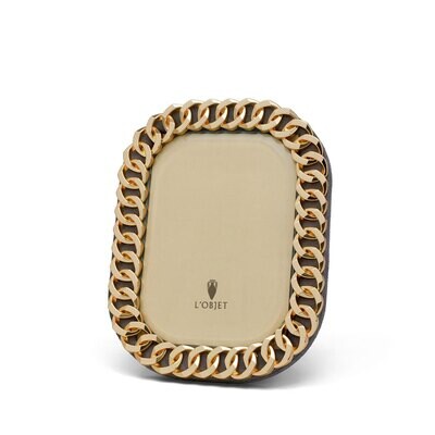 L&#39;Objet Cuban Link Picture Frame 5 x 7 Inch Gold F4101M, MPN: F4101M, 810009642978