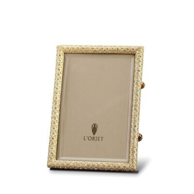 L&#39;Objet Rectangular Pave 4 x 6 Inch Gold with Yellow Crystals Picture Frame, MPN: F6002S,