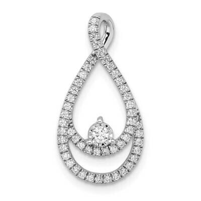 Diamond Teardrop Chain Slide 14k White Gold PM8499-020-WA, MPN: PM8499-020-WA,