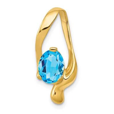 8x6mm Oval Blue Topaz Slide 14k Gold PM5239-BT-Y, MPN: PM5239-BT-Y, 883957270364