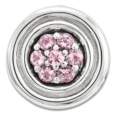 Created Pink Sapphire Chain Slide Sterling Silver Small QSK1729, MPN: QSK1729, 886774640457