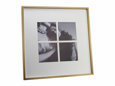 Addison Ross Four Aperture Brushed Gold Wall Hanging Picture Frame 5 x 5 4 App Inch Aluminium FR752…