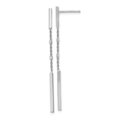 Leslie&#39;s Polished Post Dangle Earrings Sterling Silver Rhodium-plated HB-QLE1316, MPN: QLE1316, 191…
