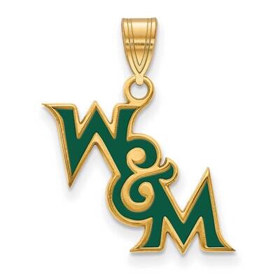 College of William &amp; Mary Medium Enamel Pendant Gold-plated Sterling Silver GP017WMA, MPN: GP017WMA…