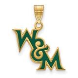 College of William &amp; Mary Medium Enamel Pendant Gold-plated Sterling Silver GP017WMA, MPN: GP017WMA…