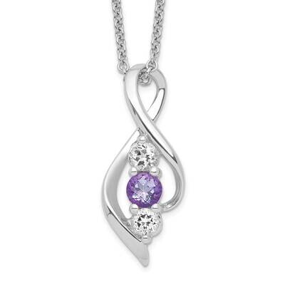 Survivor Collection Clear Purple Swarovski Topaz Legacy Necklace 10k White Gold 10SV204WPU-16, MPN:…