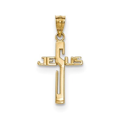 Jesus Cross Pendant 14k Gold Polished XR1500, MPN: XR1500, 191101369360