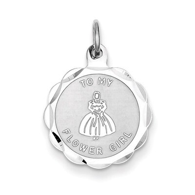 To My Flower Girl Disc Charm Sterling Silver QC1500, MPN: QC1500, 883957597669