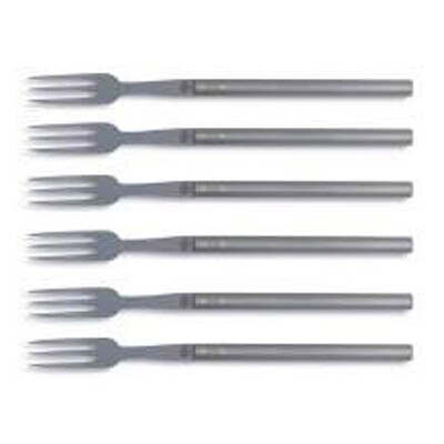 Berti 1500S Fork Set Of Six Steel And Brass Handle 7805