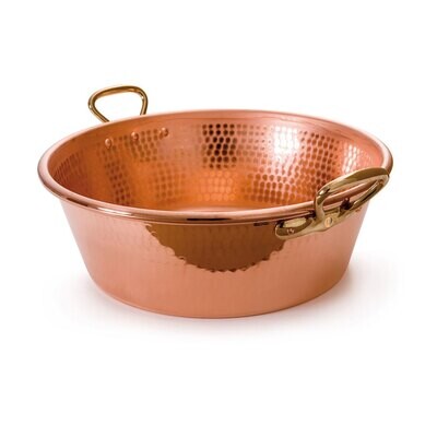 Mauviel M&#39;Passion Hammered Copper Jam Pan withbronze Handles 40cm 219340