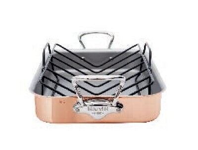 Mauviel M&#39;150S Roasting Pan with Rack 35 x 25cm 601736