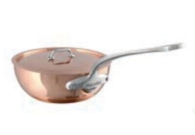Mauviel M&#39;150S Curved Splayed Saute Pan with Lid 24cm 611225