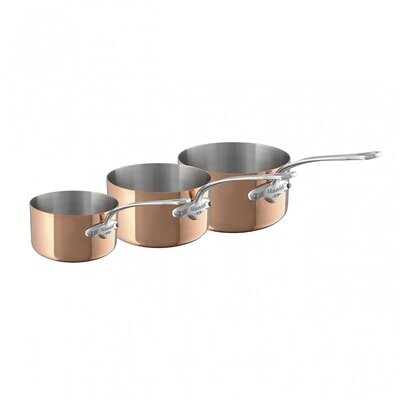 Mauviel M&#39;150S Set of Three Saucepans 16,18,20cm 611050