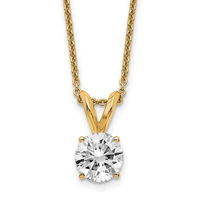1ct. 6.5mm Round J-K Color Moissanite Solitaire Necklace 14k Gold YG936-9MB, MPN: YG936-9MB,