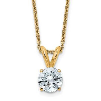 1ct. 6.5mm Round D E F Pure Light Moissanite Solitaire Necklace 14k Gold YG936-9MP, MPN: YG936-9MP,…