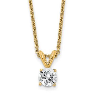 1/2ct. 5.0mm Round G H I True Light Moissanite Solitaire Necklace 14k Gold YG936-5MT, MPN: YG936-5M…