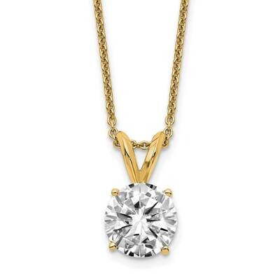 2ct. 8.0mm Round G H I True Light Moissanite Solitaire Necklace 14k Gold YG936-12MT, MPN: YG936-12M…