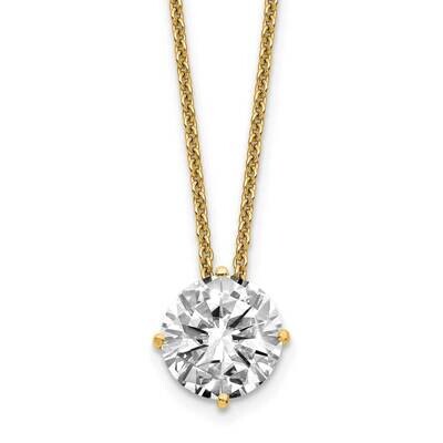 2ct. 8.0mm Round G H I True Light Moissanite Solitaire Necklace 14k Gold YG113-25MT, MPN: YG113-25M…