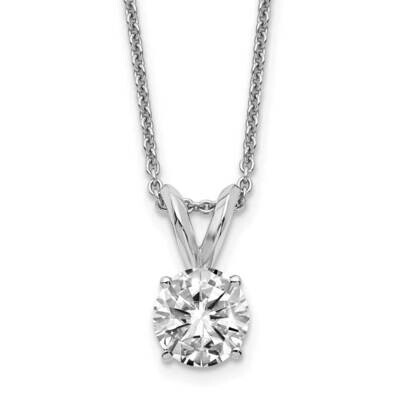 1ct. 6.5mm Round J-K Color Moissanite Solitaire Necklace 14k White Gold WG936-9MB, MPN: WG936-9MB,