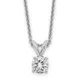 1/2ct. 5.0mm Round J-K Color Moissanite Solitaire Necklace 14k White Gold WG936-5MB, MPN: WG936-5MB,