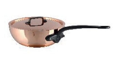 Mauviel M&#39;200CI Curved Splayed Saute Pan 24cm 691225