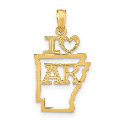 Arkansas State Pendant 14k Gold Solid D1150, MPN: D1150,