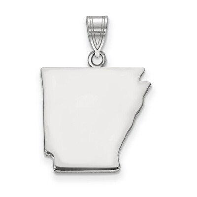 Arkansas State Pendant Charm Sterling Silver Engravable XNA707SS-AR, MPN: XNA707SS-AR, 886774752853