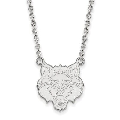 Arkansas State University Large Pendant with Chain Necklace 14k White Gold 4W008ASU-18, MPN: 4W008A…