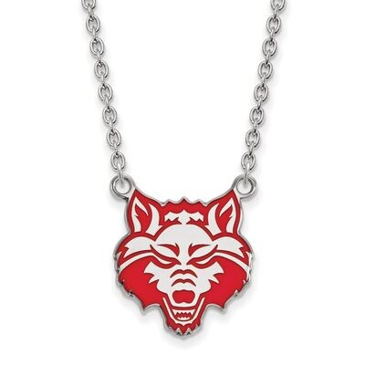 Arkansas State Unviersity Enamel Large Pendant with Chain Necklace Sterling Silver SS009ASU-18, MPN…