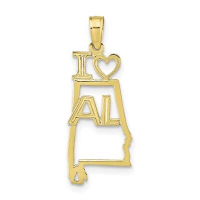 Alabama State Pendant 10k Gold Solid 10D1149, MPN: 10D1149,