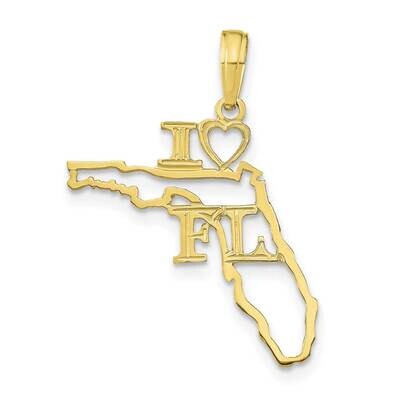 Florida State Pendant 10k Gold Solid 10D1156, MPN: 10D1156,