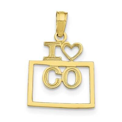 Colorado State Pendant 10k Gold Solid 10D1153, MPN: 10D1153,