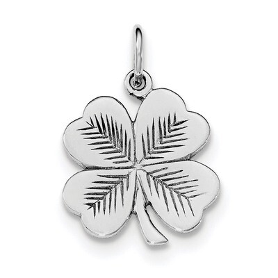 4 Leaf Clover Pendant Sterling Silver Rhodium-plated Polished QC8652, MPN: QC8652, 886774760131