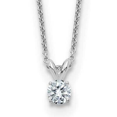 1/4ct. 4.0mm Round D E F Pure Light Moissanite Solitaire Necklace 14k White Gold WG936-3MP, MPN: WG…