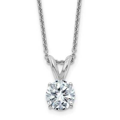 1ct. 6.5mm Round D E F Pure Light Moissanite Solitaire Necklace 14k White Gold WG936-9MP, MPN: WG93…
