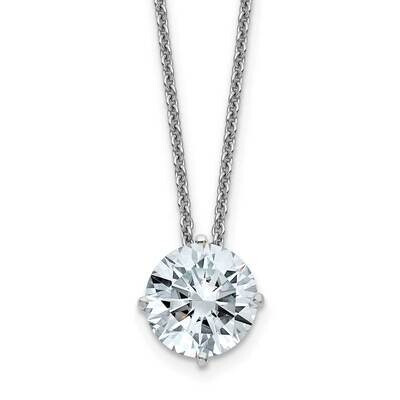 2ct. 8.0mm Round D E F Pure Light Moissanite Solitaire Necklace 14k White Gold WG113-25MP, MPN: WG1…