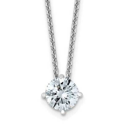3/4ct. 6.0mm Round D E F Pure Light Moissanite Solitaire Necklace 14k White Gold WG113-20MP, MPN: W…